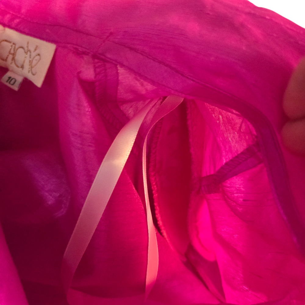Vintage Cache Hot Pink Wrap Dress Size 10 - Picture 5 of 10